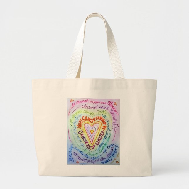 What Cancer Cannot Do Poem Heart Art Tote Bag (Front)