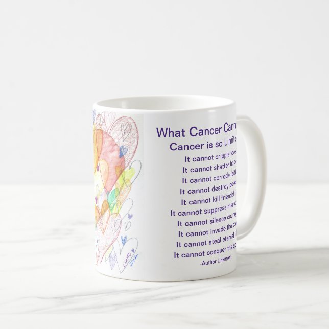 What Cancer Cannot Do Poem Heart Coffee Cup Mug (Front Right)