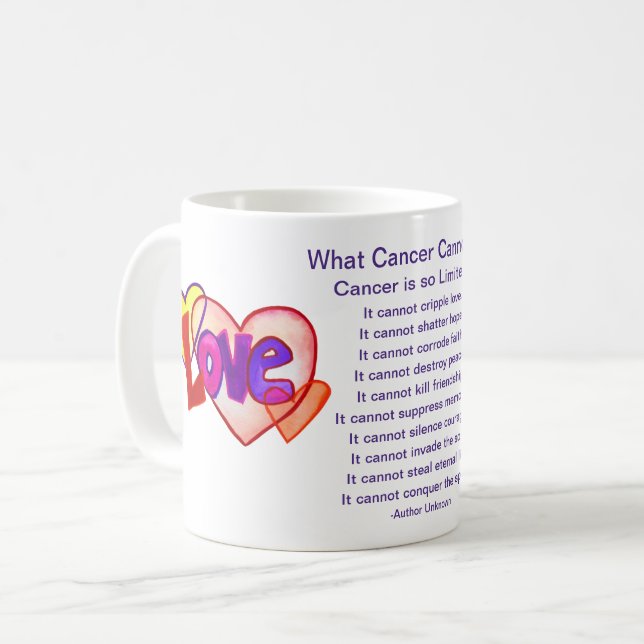 What Cancer Cannot Do Poem Heart Coffee Mug Cup (Front Left)