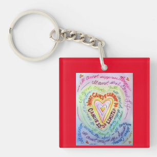 What Cancer Cannot Do Poem Heart Pendant Keychain