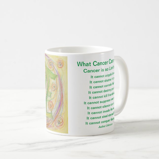 What Cancer Cannot Do Poem Hope Coffee Cup Mug (Front Right)