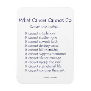What Cancer Cannot Do Poem Magnet (Navy Text)