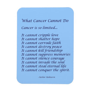 What Cancer Cannot Do Poem Magnet (Navy Text)