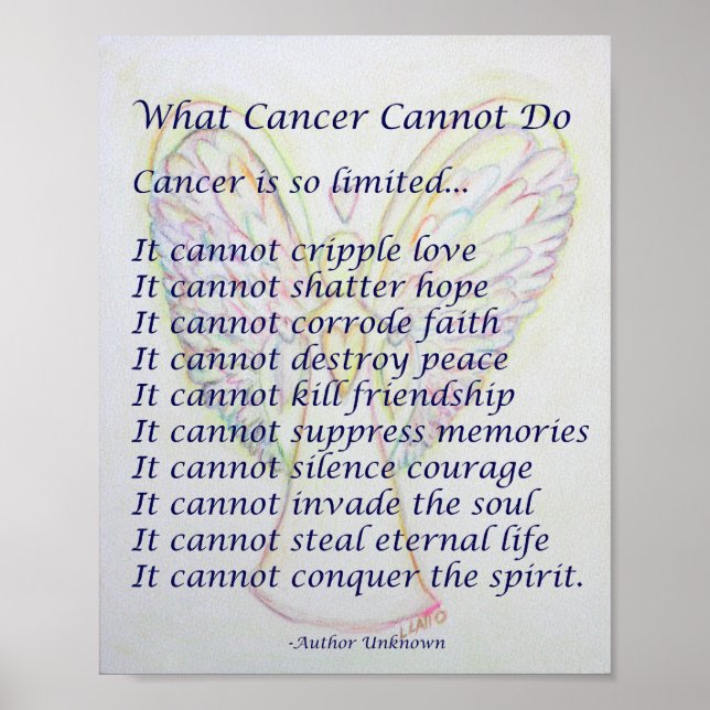 What Cancer Cannot Do Poem Poster Print (Front)