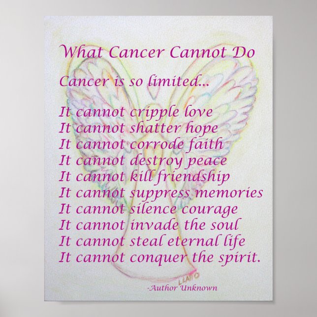 What Cancer Cannot Do Poem Poster Print (Front)