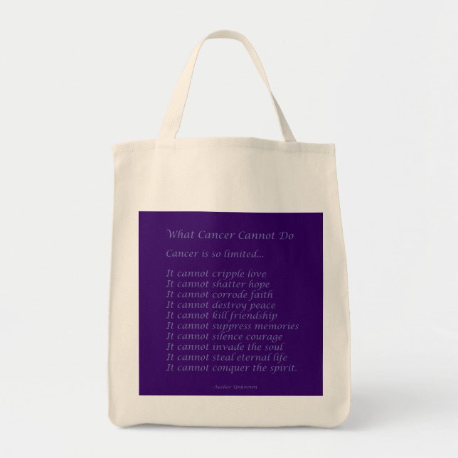 What Cancer Cannot Do Poem Tote Bag (Front)
