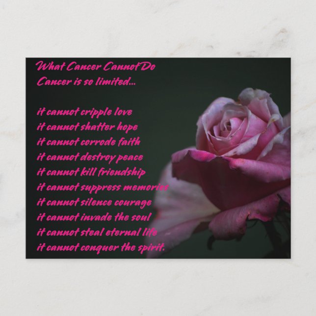 What Cancer Cannot Do Postcard (Front)