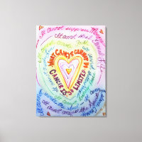 What Cancer Cannot Do Rainbow Heart Canvas Art