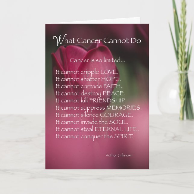 What Cancer Cannot Do,  Religious Card (Front)