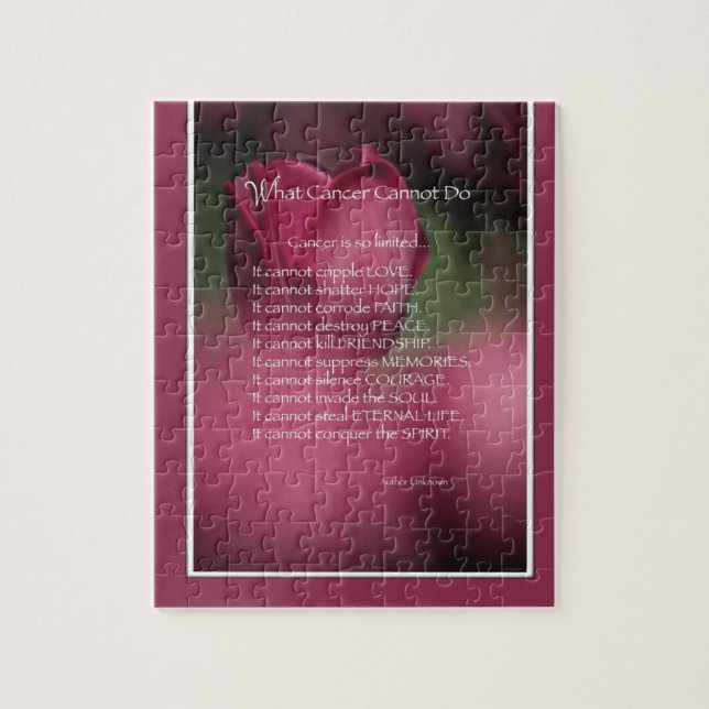 What Cancer Cannot Do, Support and Encouragement Jigsaw Puzzle (Vertical)