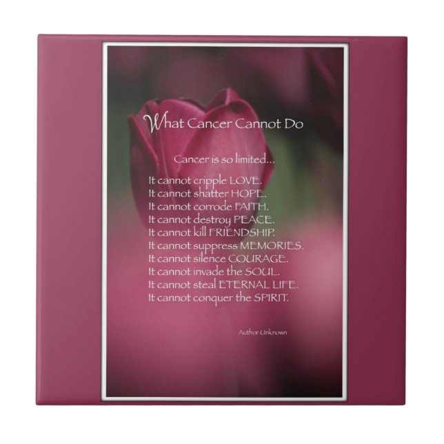 What Cancer Cannot Do, Support and Encouragement Tile (Front)