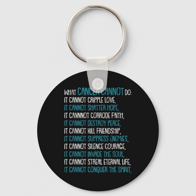 What Cancer Cannot Do Trigeminal Neuralgia Awarene Key Ring (Front)