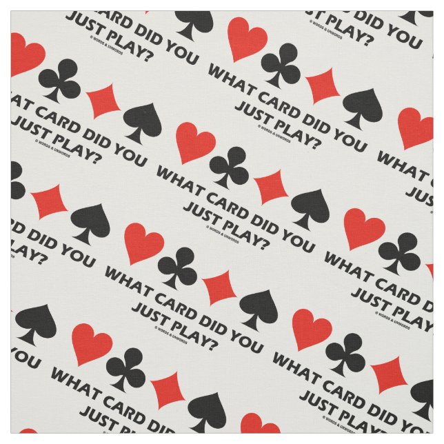 What Card Did You Just Play? Four Card Suits Fabric (Swatch)