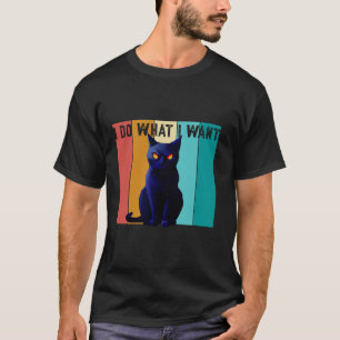 What Cat Black Cat Halloween Scary Cat Angry Cat T-Shirt