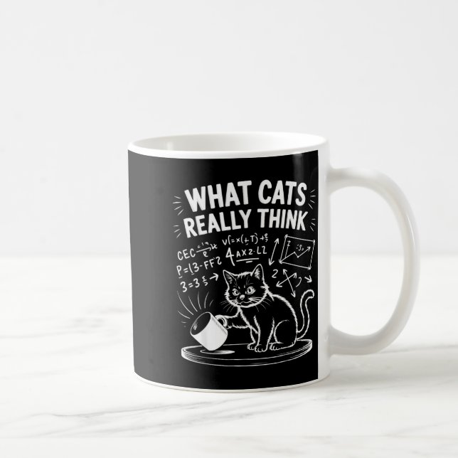 What cats really think funny cat meme physics humo coffee mug (Right)