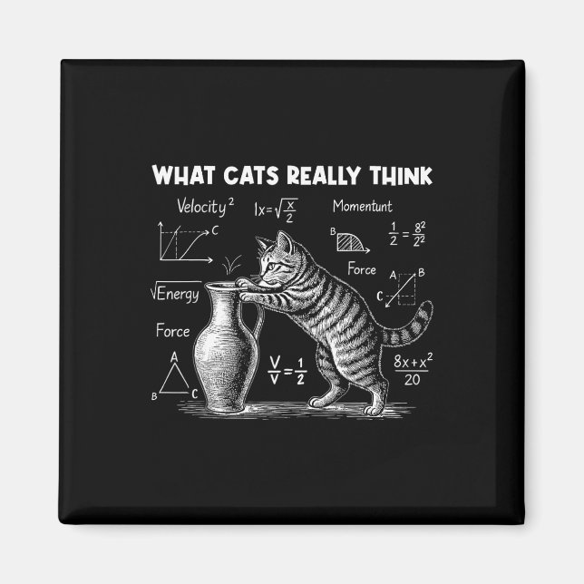 What Cats Really Think Funny Cat Physics Science T Magnet (Front)