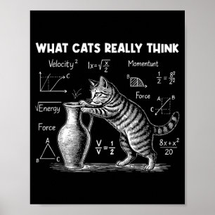 What Cats Really Think Funny Cat Physics Science T Poster