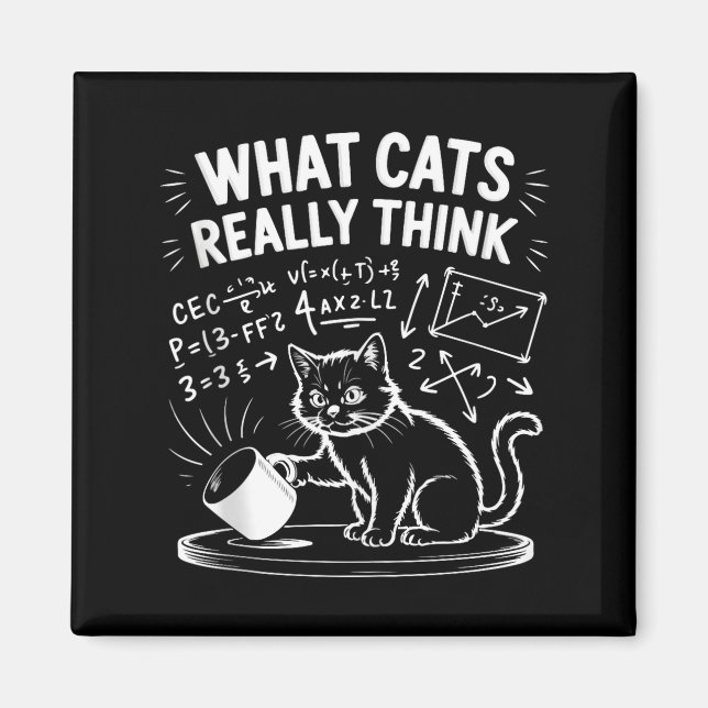What cats think funny cat meme physics humor tankW Magnet (Front)