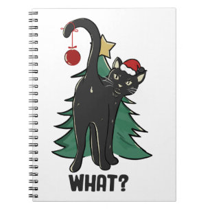 What? Christmas Black Cat Holiday Design Notebook