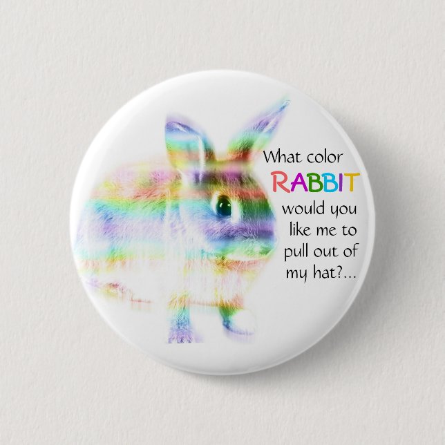 What colour Rabbit...? 6 Cm Round Badge (Front)