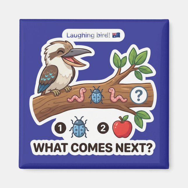 What Comes? Kookaburra Australia Pattern Logic Magnet (Front)