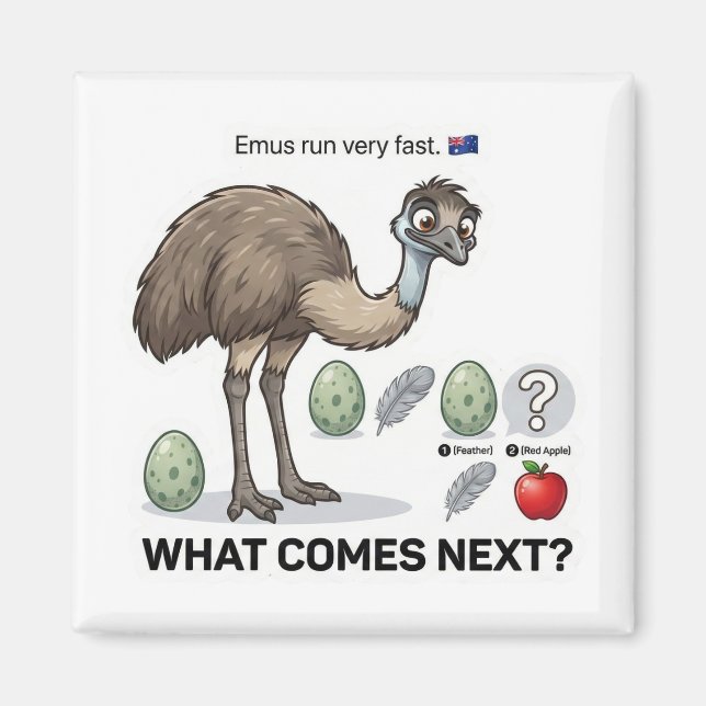 What Comes Next? Emu Australia Pattern Logic Game Magnet (Front)