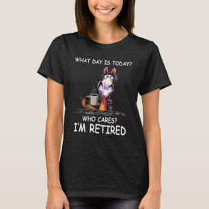 What Day Is Today Who Cares I'm Retired   Horse T-Shirt