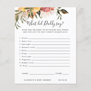What Did Daddy Say Baby Shower Game