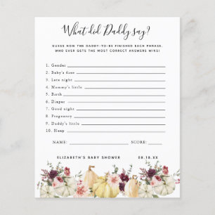 What Did Daddy Say Baby Shower Game