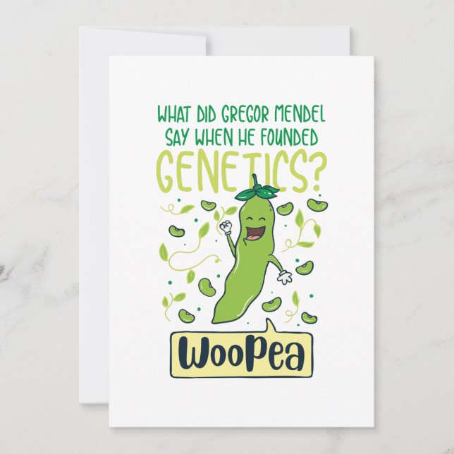 What Did Gregor Mendel Say When He Founded Genetic Thank You Card (Front)