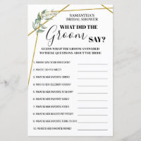 What did Groom say bilingual bridal shower game
