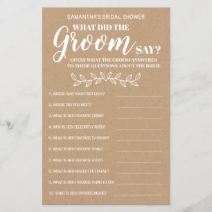 What did Groom say bridal shower bilingual game