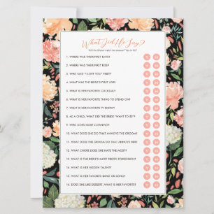 What Did He Say Groom Bridal Shower Game Invitation