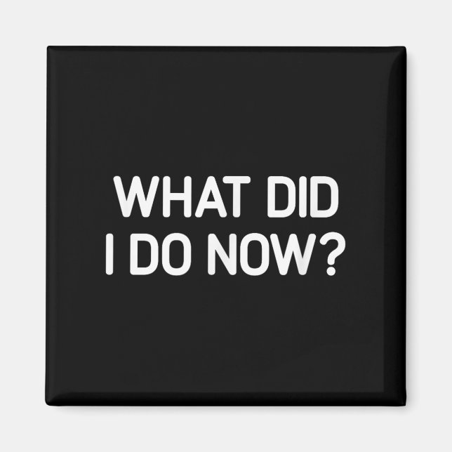 What Did I Do Now, Funny, Jokes, Sarcastic  Magnet (Front)