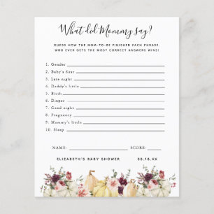 What Did Mummy Say   Baby Shower Game