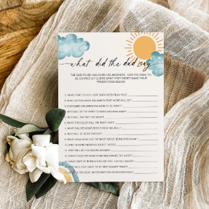 What Did The Dad Say Baby Shower Game Card
