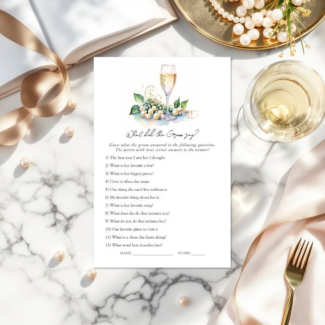"What Did the Groom Say?" Bridal Shower Game ("What Did the Groom Say?" Bridal Shower Game)