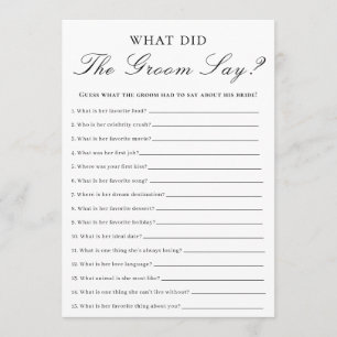What did the Groom Say? Thank You Card