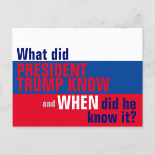 What Did Trump Know and When Did He Know It Flag Postcard
