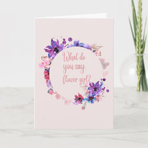 What do you say, flower girl? watercolor flowers holiday card