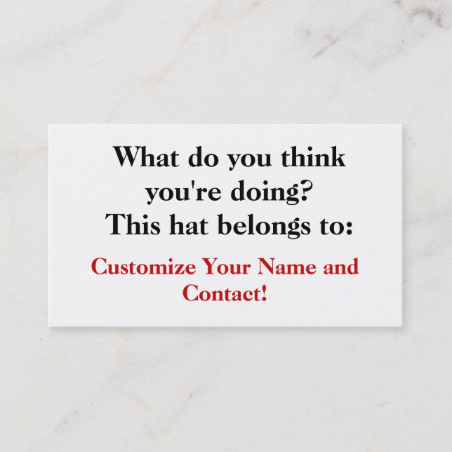 What do you think you're doing? business card (Front)