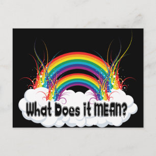 WHAT DOES IT MEAN? DOUBLE RAINBOW POSTCARD