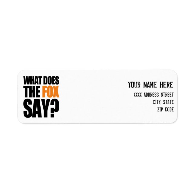 What Does The Fox Say (Front)