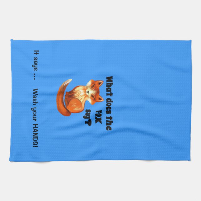 What Does the Fox Say Clothing and Gifts Tea Towel (Horizontal)