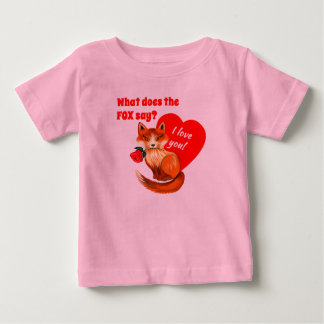 What Does the Fox Say Love You Heart Baby T-Shirt