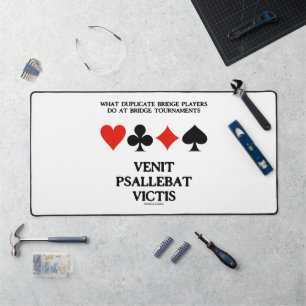 What Duplicate Bridge Do Venit Psallebat Victis Desk Mat
