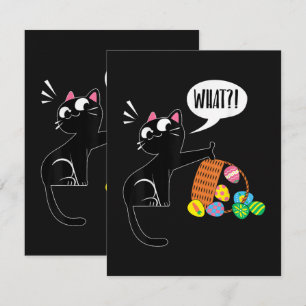 WHAT ! Easter Cat Thank You Card