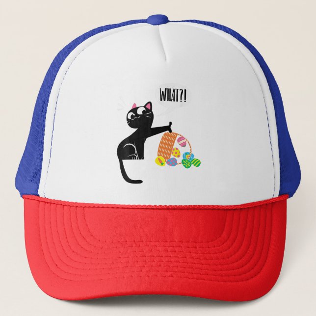 WHAT ! Easter Cat Trucker Hat (Front)