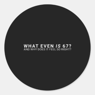 What Even Is 67 Meme Classic Round Sticker