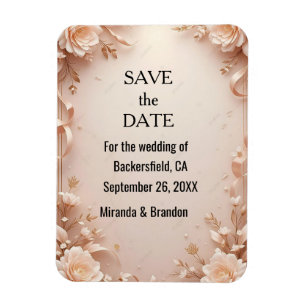 What flower wedding  invtation  magnet